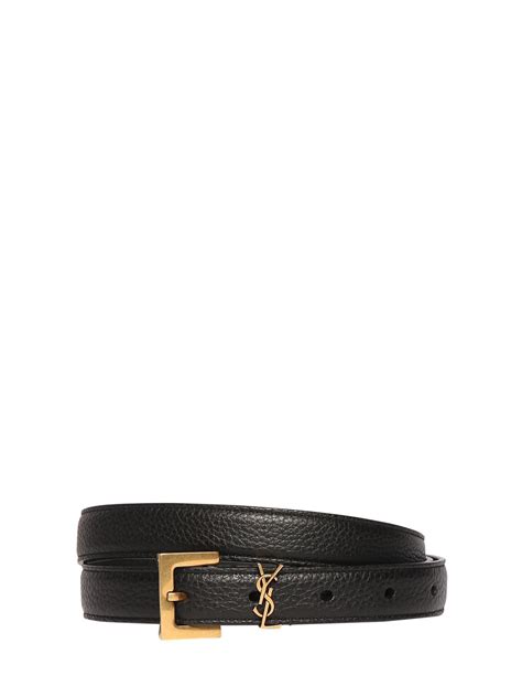 ysl 3cm monogram belt|Saint Laurent 3cm Monogram grained leather belt .